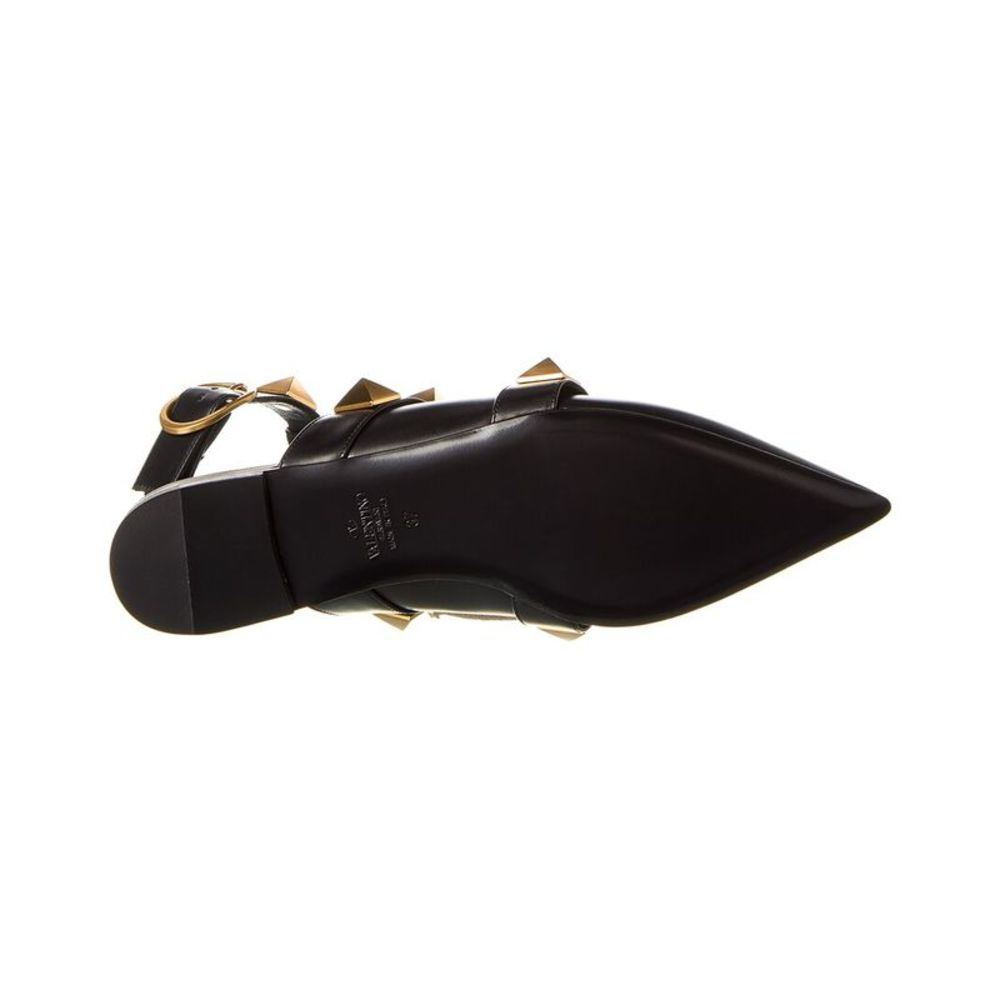 Valentino Roman Stud Leather Ankle Strap Flat - Picture 4 of 5